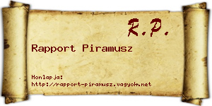 Rapport Piramusz névjegykártya